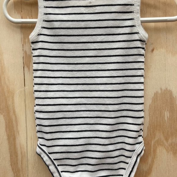 Carter's White with Black Stripes Ahoy Mate, 6 months - Picture 2 of 3